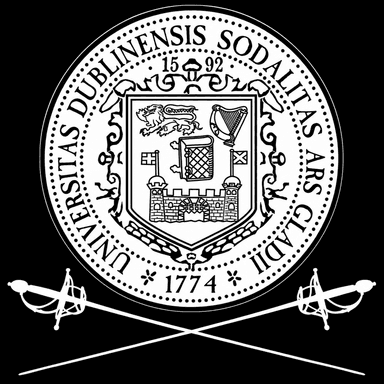 DUFC circular crest with crossed fencing swords